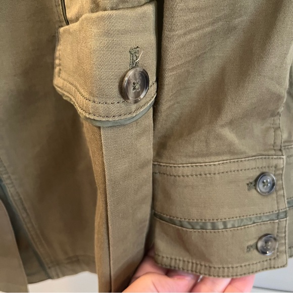 White House Black Market Women's Military Green Field Jacket Size 12 - Picture 4 of 9